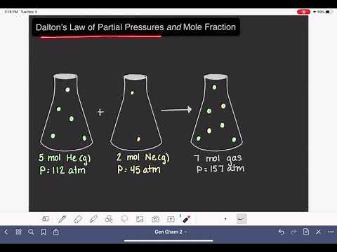 23: Dalton's Law of Partial Pressures and mole fraction