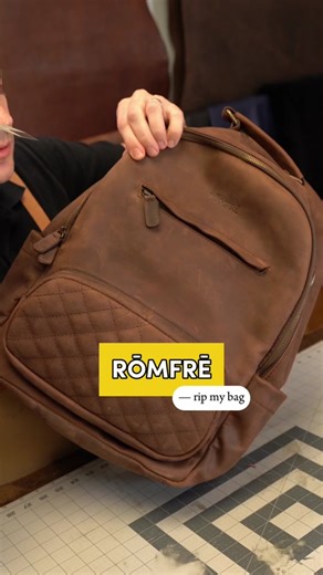 Distressed leather or just distressed craftsmanship? 🧐💼 Visit them at @romfre.travel.co. DISCLAIMER: The “Rip My Bag Challenge” is a review series that tests leather products’ quality, price, and craftsmanship. While the brand supports the challenge financially, my opinions stay fair, unbiased, and truthful. Products featured are purchased anonymously without brand involvement. Brands have no control over content, publishing dates, or the review process. You may watch the full disclaimer on my