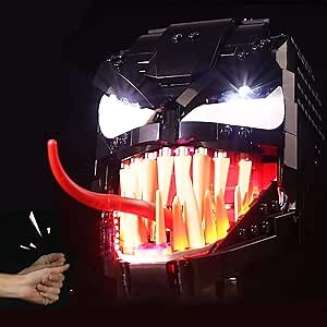 DXJKDZA Led Light Kit for Lego Spider ManVenom Helmet Building Kit (No Model, Only Light kit), Creative Lighting Kit Compatible with Lego Marvel Helmet 76187 Building Set