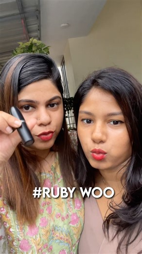 Trying M.A.C Matte Lipstick - Ruby Woo on Different Skintones 💄👠 #triedntested #beauty #shorts