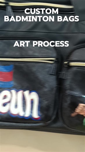 Our bag painting process🥰 Dm to order Instagram: mysmash.customs Facebook: Mysmash customs Tel: 077522716 #badminton #badmintoncambodia #cambodia #custombag #zoro