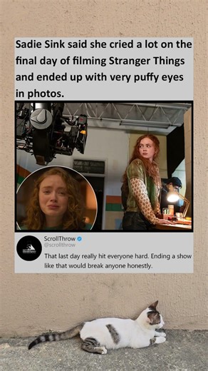 Max cried so much on the last day of Stranger Things filming her eyes were so puffy #strangerthings5