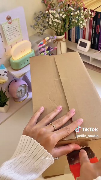 🧸🍒Thanks you so much Oun I hope u love the product na💕✨ . . . #packingorders #packanorderwithme #stationeryshop #giftshop #stickershop #cute #kawaii #businessinspiration #smallbusiness #smallbusinessowner #tiktok #ellinstudio #cambodia