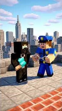 Minecraft Police vs Diamond Thief! 🚔👮🏻‍♂️ #shorts #minecraft #minecraftshorts