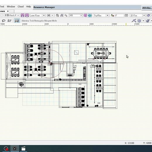 OBS測試螢幕移動錄影，比例為1:1，軟體Vectorworks