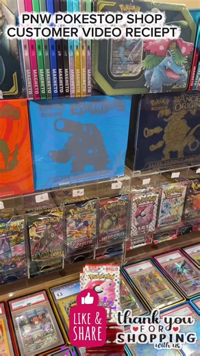 @Maxi boi A huge thank you for your purchase and your continued support! 🌟 Don’t forget, our direct website is available 24/7 for singles, slabs, sealed items, and accessories. If you need that link reach out. It has cheaper prices, no tax and far more inventory. Attached is your video receipt of your goodies. So you can relax and know it's on the way! Thanks again! 🙏🏻 Best, Chris and the PNW Pokestop Shop #pokemon #pokemoncards #pokemontiktok #pokemoncommunity #fyp