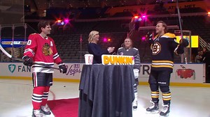 10K to charity is on the line! Does Patrick Sharp still have what it takes? Watch him take on Kendall Coyne Schofield and David Pastrnak in the NHL All-Star Charity Shootout, brewed by Dunkin. | NBC Sports EDGE Betting