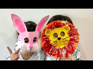 DIY animals masks with paper plate and paper | 动物面具