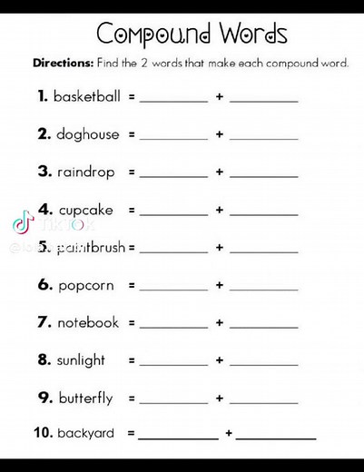 Learning English Compound Words for Grade 1