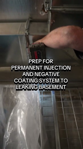 Resin injection to eliminate water leaks. #crackinjection #concretemaintenance #concreterepa #shorts