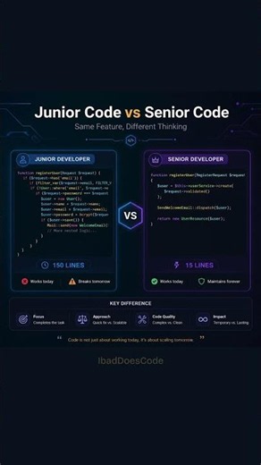 😍😍 Junior Code vs Senior Code #coding #programming #developer