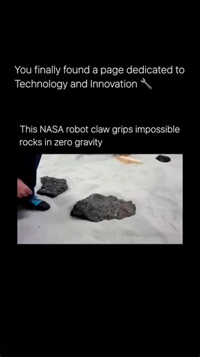 Technovation on Instagram: "NASA engineers developed a robotic claw designed to grip rough, irregular rocks in zero gravity, where traditional gripping simply doesn’t work. The technology, tested by NASA’s Jet Propulsion Laboratory, uses hundreds of tiny microspines inspired by gecko feet. Instead of squeezing an object, the claw hooks onto microscopic surface imperfections, allowing it to anchor securely on asteroids, space station walls, or rocky terrain without relying on gravity. This system