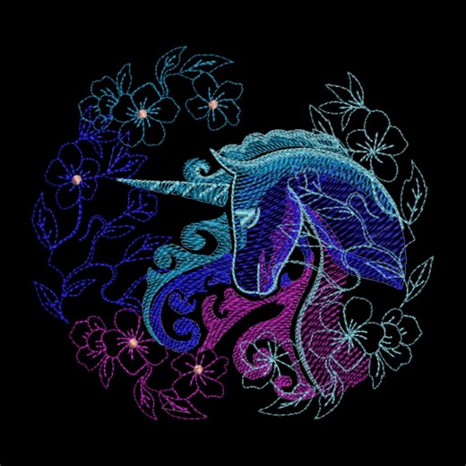 Unicorn Embroidery Design | Floral Unicorn Machine Embroidery Pattern | Magical Fantasy Unicorn Embroidery File | Line Art Unicorn Design - Etsy
