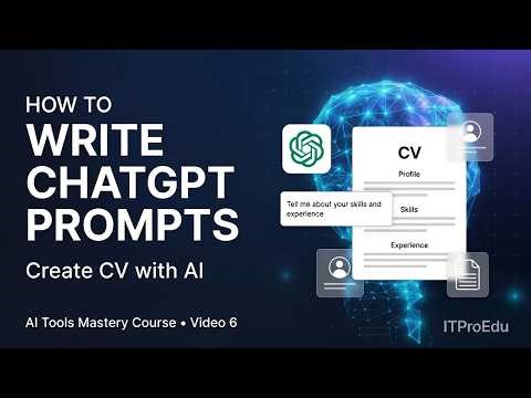 How to Create a Professional CV in ChatGPT | Correct Method of Prompt