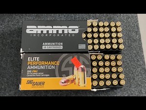 Ammo inc 100 gr TMC .380 ACP compared to Sig elite performance 100 gr FMJ .380 ACP. Very similar!