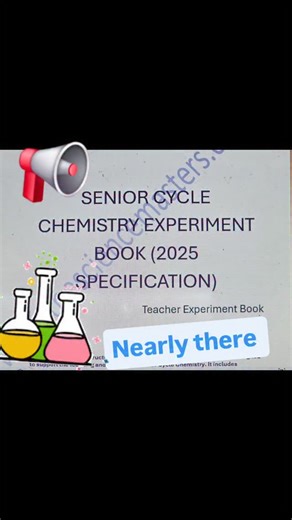 AgBioChem Masters on Instagram: "🚨 CHEMISTRY TEACHERS (Ireland) — it’s finally happening! 🚨 After a dog’s age of making this up, my Senior Cycle Chemistry Teacher + Student Experiment Books (2025 spec) are being released this weekend 🧪📘 ✔️ Teacher version = full method, answers, diagrams, safety + conclusions ✔️ Student version = clear layout, space for results + write-ups ✔️ Designed specifically for the new Senior Cycle Chemistry specification 🎁 GIVEAWAY ALERT: I’ll be doing a draw for fr
