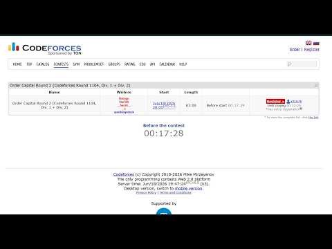 Order Capital Round 2 (Codeforces Round 1104, Div. 1 + Div. 2) || #codeforces #live