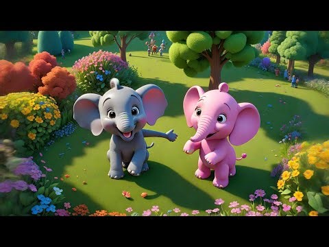Two Baby Elephants Swing Their Trunks | Animal Song for Kids | Nursery Rhymes and Preschool Learning