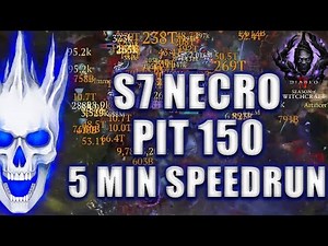 S7 NECRO 5 minutes PIT 150 SPEEDRUN SHADOW BLOOD WAVE | Diablo 4 Necromancer Season 7 Endgame Build