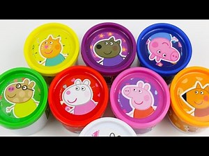 Play Doh Cans Surprise Eggs Peppa Pig doug toys Pepa Egg