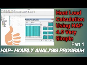 heat load calculation!! HAP!!HVAC Training!! hap calculation part 4