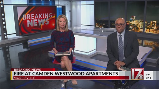 Fire at Camden Westwood Apartments in Morrisville