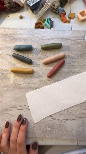 Maren | Polymer Clay Earrings on Instagram: "Making some stained glass earrings - with clay! I love creating these because each pair ends up totally unique! These are made with some cute natural colors to mimic the colors of fall and winter! #handmadejewelry #howitsmade #claytutorial"