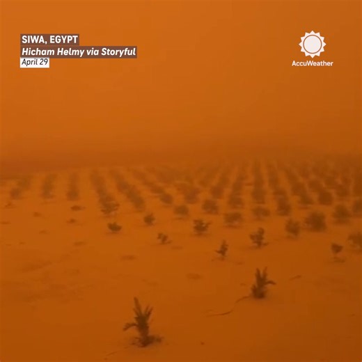 Watch as a dust storm turns Egypt’s Siwa oasis orange, reducing visibility and bringing strong winds of up to 50 mph. | AccuWeather
