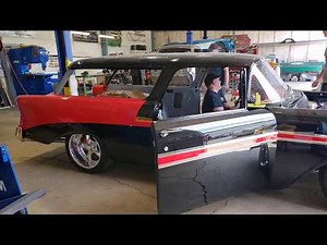 1956 Nomad fires up its LS3 engine for the first time. 56 Chevy Nomad restoration at MetalWorks