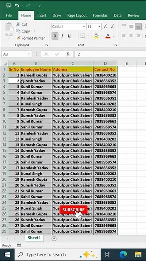 Adjust Rows and Columns in Excel #shorts