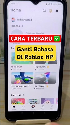 cara ganti bahasa di roblox hp #tutorialroblox #shorts