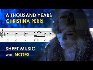 A Thousand Years | Sheet Music with Notes for Recorder, Flute, Violin Tutorial | Christina Perri