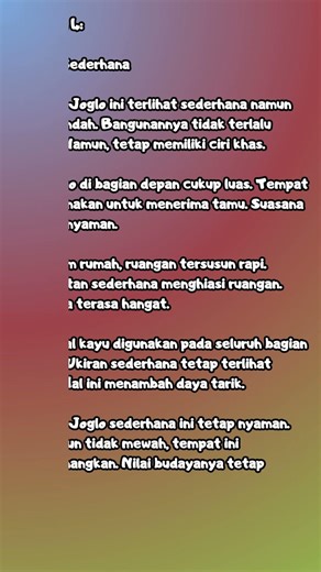 CONTOH TEKS DESKRIPSI RUMAH JOGLO