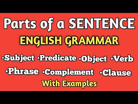 Parts of a sentence. Subject. Predicate. Object. Verb. Complement. Phrases | EDUCATION DETAILER