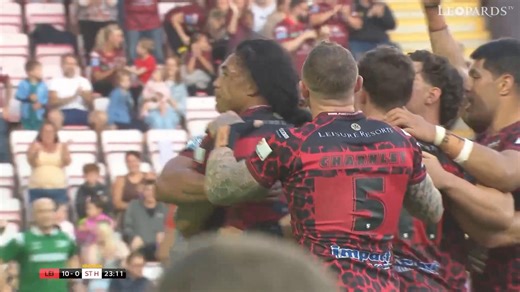 🎙️ "𝗔𝗡𝗗 𝗔𝗠𝗢𝗡𝗘 𝗦𝗢 𝗘𝗔𝗦𝗬..." Another try for Tom means another chance to see the 🧘‍♂️ celebration! Match Highlights available now, visit ➡️ https://tinyurl.com/5zmmk6ax | Leigh Leopards