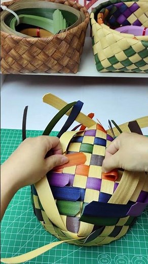 Super Easy DIY Colorful Basket Steps 16 #diy #handmade #craft