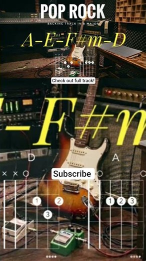 Pop Rock Guitar backing track #jamtrack #guitar #music