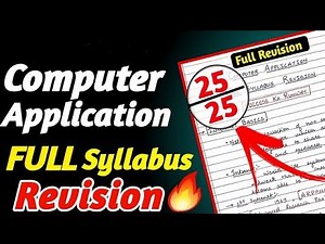 FULL SYLLABUS REVISION Computer Application Class 10 2023 | Computer Application Class 10 2023