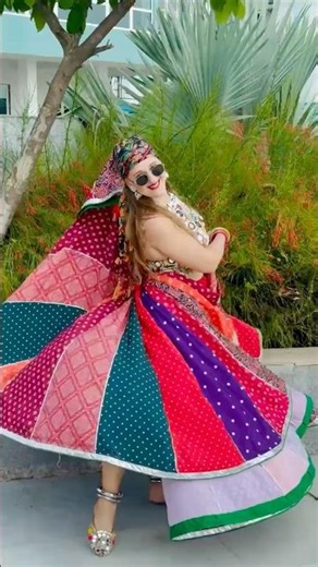 ✨ Ajrak Silk Ghagra | Alia Bhatt Style Indo-Western Dandiya Outfit | Navratri & Garba Special 💃