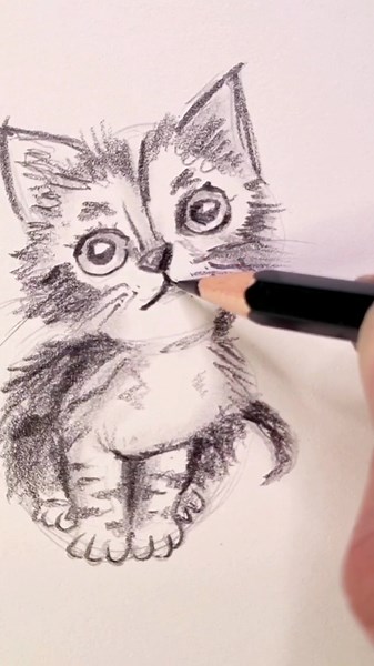 Cute Kitten Drawing easy! #pencildrawing #cutekitten #kittendrawing #cutedrawing #cutedrawings
