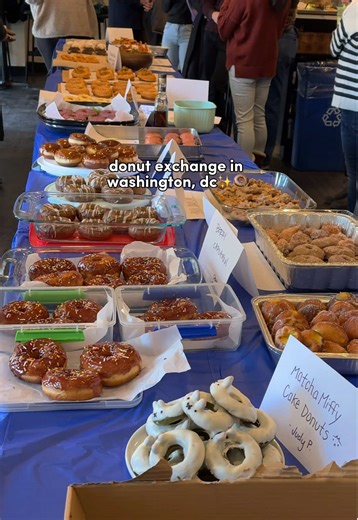📍Washington, DC - First time making donuts for Donut Palooza organized by @cookbook courtyard 🩵🌼 yesterday! 🤯 (can you guess which one I made from the video 😏) So many tasty donuts 🥺 LOVED the consistency of the Berry Cardamom Donuts and @justinemwen’s Crab Rangoon Donuts 😋 First place was the Bourbon Blueberry Donuts and second place Zaatar donuts! 🤤 Everyone so talented!! 🚗 1633 17th St NW (@kayu.dc) 📷[iPhone 16Pro] | @dishakk_ casual hand modeling 😌 #donuts #dmvfood #baking #dc #fy