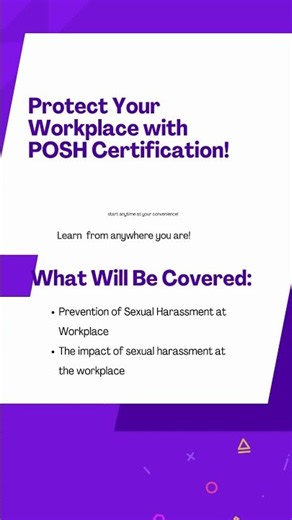 #POSHAct #WorkplaceSafety #EmployeeProtection #POSHTraining #HRTraining