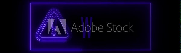 Neon line Warning Button Alert with Exclamation icon. warning attention with fraud alert text icon animation red color danger risk alert road warning sign stop error signal emergency. computer, cyber,