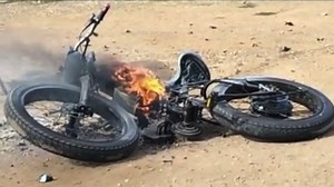 Man films after e-bike bursts into flames