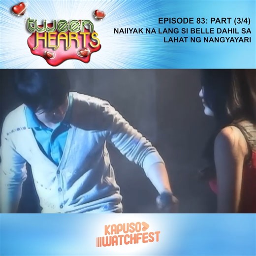 Tween Hearts Episode 83 (Part 3 of 4).mp4 After many years of separation, Bambi is reunited with her mom Irene and older sister Belinda. She lived simply with her father Ted in the province while Belinda experienced a luxurious lifestyle with Irene in the city. The differences between Bambi and Belinda ignite further tensions which are also triggered by the special attention given by Irene to Bambi to catch up and make up for the lost time they were apart. Belinda finds comfort in the arms of Ja