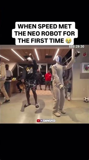 Throwback to when the @1x.technologies NEO robot met #IShowSpeed for the very first time 👀😭