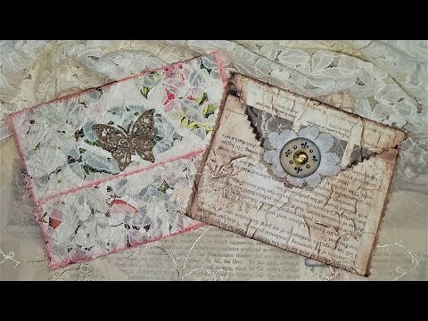 Junk Journal ~ Using Up Book Pages Ep 24 ~ Easy Lace Envelopes!! Tutorial! The Paper Outpost! :)