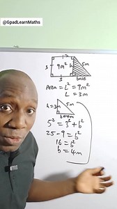 How to find the Area of part of a Compound Shape. #area #compoundshape #triangle #geometry #planeshape #gpadlearnmaths | Gpad Learn Maths