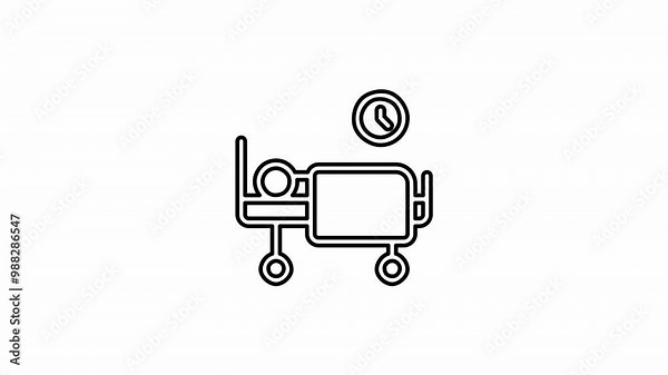 Animation of a rest icon on a white background. 4K video. Looped animation.