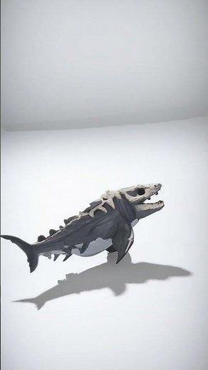 Bone Shark Creature with Distinctive Skull Features - AI Rigged 3D Character